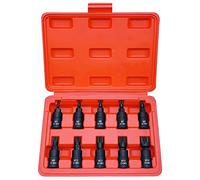 XZN Triple Square Spline Bit Socket Set, Premium Cr-Mo Steel | 10-Piece M4 - M16 Set | 3/8-Inch Drive | Enhanced Storage Case…