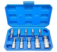 XZN Triple Square Spline Bit Socket Set, Premium S2 and Cr-V Steel | 10-Piece M4 - M18 Set | Enhanced Storage Case…