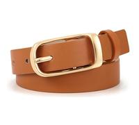 XZQTIVE Women's Leather Belt Fashion Ladies Belt with Gold Buckle