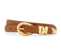 XZQTIVE Women's Leather Belt Fashion Ladies Belt with Gold Buckle for Jeans Dresses Pants Coats