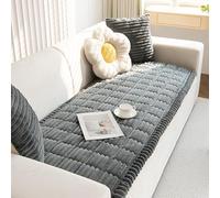 XZQYYY New Thick Sofa Covers, Soft Flannel Universal Sofa Covers 1 2 3 4 Seater Non-Slip Washable Sofa Slipcovers Furniture Protector for Living Room Garden (Dark Gray, 60cm*150cm)