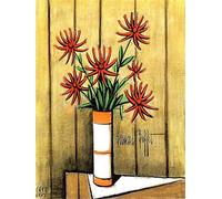 XZSFD NBGEA Bernard Buffet Flower Poster Still Life Prints Abstract Wall Art Picture《Red Dahoias》Bernard Buffet Canvas Painting For Home Decor 50x60cm Unframed