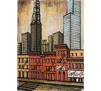 XZSFD NBGEA Bernard Buffet Poster Landscape Prints Abstract Wall Art Picture《Crystal Building》Bernard Buffet Canvas Painting For Home Decor 50x60cm Unframed