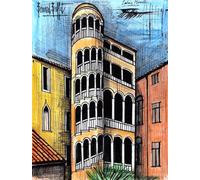 XZSFD NBGEA Bernard Buffet Poster Landscape Prints Abstract Wall Art Picture《Palais Minelli》Bernard Buffet Canvas Painting For Home Decor 50x60cm Unframed