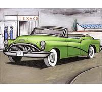 XZSFD NBGEA Bernard Buffet Poster Still Life Prints Abstract Wall Art Color Picture《The Car 1953》Bernard Buffet Canvas Painting For Home Decor 70x50cm Unframed