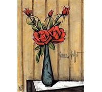 XZSFD NBGEA Bernard Buffet Poster Still Life Prints Abstract Wall Art Picture《Bouquet of Roses》Bernard Buffet Canvas Painting For Home Decor 50x60cm Unframed