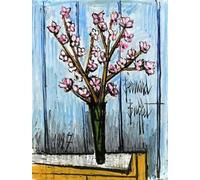 XZSFD NBGEA Bernard Buffet Poster Still Life Prints Abstract Wall Art Picture《Peach Blossom Branch》Bernard Buffet Canvas Painting For Home Decor 50x60cm Unframed
