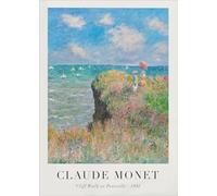 XZSFD NBGEA Claude Monet Poster and Prints Vintage Wall Art Color Picture《Cliff Walk at Pourville》Landscape Canvas Painting For Home Decor 40x60cm Unframed