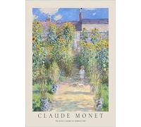 XZSFD NBGEA Claude Monet Poster Color Prints Vintage Wall Art Picture《The Artist's Garden》Claude Monet Scenery Canvas Painting For Home Decor 40x60cm Unframed