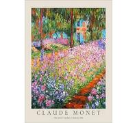 XZSFD NBGEA Claude Monet Poster Color Prints Vintage Wall Art Picture《The Artist's Garden》Claude Monet Scenery Canvas Painting For Home Decor 40x60cm Unframed