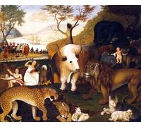 XZSFD NBGEA Edward Hicks Poster Color Abstract Wall Art《Peaceable Kingdom》by Edward Hicks Prints Figures Animals Canvas Painting For Home Decor 60x50cm Unframed