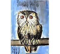 XZSFD NBGEA Famous Bernard Buffet Poster Animal Prints Abstract Wall Art Picture《Owl on the Branch》Bernard Buffet Canvas Painting For Home Decor 50x60cm Unframed