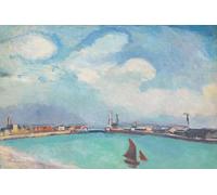 XZSFD NBGEA Famous Raoul Dufy Landscape Poster Color Prints Abstract Wall Art Picture《The Port》Raoul Dufy Canvas Painting For Home Decor 50x80cm Unframed