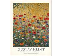 XZSFD NBGEA Gustav Klimt Landscape Poster Color Prints Abstract Wall Art Picture《Garden Flowers》Gustav Klimt Canvas Painting For Home Decor 50x60cm Unframed