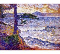 XZSFD NBGEA Henri Edmond Cross Poster and Prints Color Wall Art Picture《The Mediterranean Coast》Henri Edmond Cross Canvas Painting For Home Decor 60x90cm Unframed