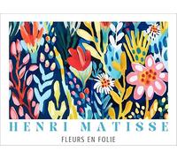 XZSFD NBGEA Henri Matisse Scenery Poster Color Prints Abstract Wall Art Picture《Flowers in Madness》Henri Matisse Canvas Painting For Home Decor 50x70cm Unframed