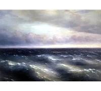 XZSFD NBGEA Ivan Aivazovsky Poster Color Prints Abstract Wall Art Pictrure《The Storm at Sea》Ivan Aivazovsky Canvas Painting For Home Decor 50x80cm Unframed