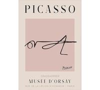 XZSFD NBGEA Pablo Picasso Animal Poster Abstract Line Prints Color Wall Art Picture《The Grasshopper》Pablo Picasso Canvas Painting For Home Decor 40x60cm Unframed