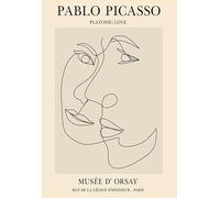 XZSFD NBGEA Pablo Picasso People Poster Color Prints Abstract Line Wall Art Picture《Platonic Love》Pablo Picasso Canvas Painting For Home Decor 40x60cm Unframed