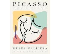 XZSFD NBGEA Pablo Picasso Poster Abstract Prints Modern Simple Wall Art Color Picture《The Kiss》Pablo Picasso Canvas Painting For Home Decor 40x60cm Unframed