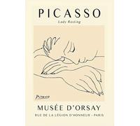 XZSFD NBGEA Pablo Picasso Poster Abstract Prints Modern Simple Wall Art People Picture《Lady Resting》Pablo Picasso Canvas Painting For Home Decor 40x60cm Unframed