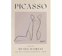XZSFD NBGEA Pablo Picasso Poster Abstract Prints Simple Line Wall Art Animal Picture《The Fox》Pablo Picasso Canvas Painting For Home Decor 40x60cm Unframed