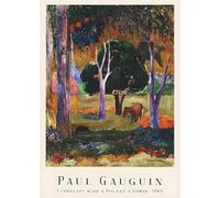 XZSFD NBGEA Paul Gauguin Poster and Prints Abstract Wall Art Picture《Landscape With a Pig and a Horse》Paul Gauguin Canvas Painting For Home Decor 40x60cm Unframed