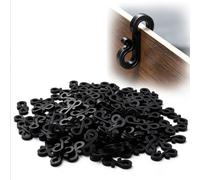 XZSKD 180 Black Gutter Clips for Outdoor Lights, Plastic S Hooks | 180 Black Plastic S Clips, 3.5 cm Size, For Gutters, Eaves, Fences, String Lights, Fairy Lights, Icicle Lights