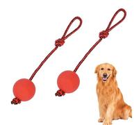 XZSKD 2 Pcs Ball On A Rope For Dogs, Ball On Rope Dog Toy, Interactive Ball On A Rope Dog Toy, Chew Resistant Dog Training Dummy, Flirt Pole Attachment For Active Dogs