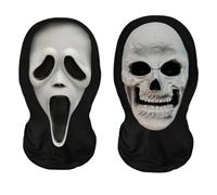XZSKD 2PCS Halloween Scream Mask, Scary Ghost Face Mask Horror Full Head Skull Masque for Adults Men Women