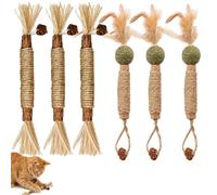 XZSKD 6pcs Silvervine Chew Sticks for Cats, Cat Dental Treats with Natural Silver Vine, Dental Care Solution for Indoor Cats, Six Chew Sticks for Teething Kittens and Adult Cats