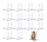 XZSKD Card Stand, Trading Card Display Stand with Adjustable Angle, Clear Acrylic Graded Card Display for Collectors and Office Use, Set of 14 Transparent Card Stands for Multiple Display Scenarios