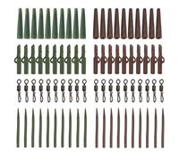 XZSKD Carp Leads, Fishing Tackle and Carp Rigs Complete Set, Secure Rig Building Components for Professional Anglers, 80-Piece Kit in Olive Green and Brown Colours