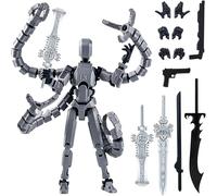 XZSKD Dummy 13, T13 Action Figure Already Assembled, Multi-Jointed Articulated Design for Stop Motion Photography, Desktop Decoration Display with Silver Finish