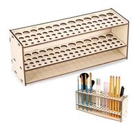 XZSKD Paint Brush Holder, 67 Hole Citadel Paint Rack, Wooden Warhammer Paint Holder, Universal Art Brush Organizer