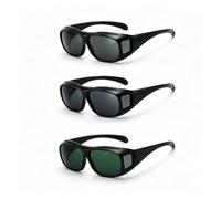 XZSKD Welding Glasses Shade 14, 3-Pack | Shade 14 Welding Glass, Black Frame, Grey Lens; Sand Black Frame, Grey Lens; Sand Black Frame, Green Lens