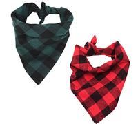 XZSomaloy 2Pcs Washable Bandanas - Adjustable Dog & Cat Scarves - Triangle Dog Kerchiefs for Large & Small Pets