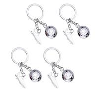 XZSomaloy 4Pcs Fashionable Soccer Boot Ball Metal Keyring Unique Silver Soccer Boot Keyring Durable Football Key Chain Sports for Bag Key Backpacks