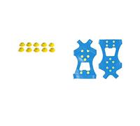 XZSUN Ice cleats，Snow Ice Traction Shoe Boot Cleats， Anti Slip 10-Studs Silicone Rubber Crampons with 10 Extra Studs for Footwear(S, Light Blue)