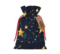 Xzsxhe Stars Eastern Pattern Print Christmas Gift Bags, Drawstring Gift Wrap Bags Candy Storage Bag Reusable Party