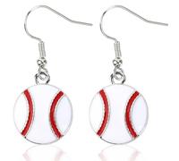 XZtimes Baseball Fishhook Earrings for Women, Baseball Dangle Hook Earrings, Jewelry for Baseballs Fans, Sports Lovers Gifts for Xmas Birthday Valentines Day Gift