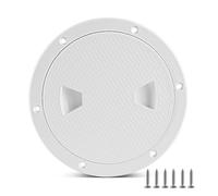 Xztrdi Boat-Ready White Round Non-Slip Inspection Hatches - Sizes 6" with Detachable Cover - ABS Plastic Screw Out Access Hatch Cover for Kayak, Yacht, Marine Accessories