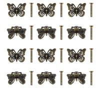 XZW 12pcs Zinc Alloy Bronze-Colored Decorative Drawer Handles Butterfly Drawer Handles Suitable for Vintage Dressing Tables wardrobes Jewelry Boxes Bedside Table Furniture Hardware