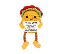 XZWAICD I Love You Gifts for Her Him Girlfriend Wife Husband Birthday Gift Ideas, Unique Handmade Crochet Positive Taco Couples Valentines Christmas Anniversary Small Gifts -(to My Love)