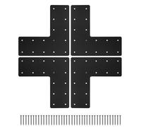 XZWMY L Post Bracket 4PCS,13.2"x 13.2" Heavy Duty Mending Plate with Powder Coated Pergola Brackets,Beam Bracket,Truss Brackets,Post to Beam Connectors,L Shape Plate for Wood 6x6 Lumber…
