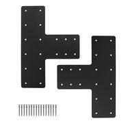 XZWMY T Post Bracket 2PCS,16.8"x12" Heavy Duty Mending Plate With Powder Coated Pergola Brackets,T Beam Bracket,T Truss Bracket,T shape Post to Beam Connectors,T Flat Mending Plate for Wood 6x6 Lumber