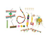 XZXCVN 15pcs Bird Swing Chewing Toy Colorful Bite Parrot Swing Toys Set for Finch Budgie Parakeets Cockatiels