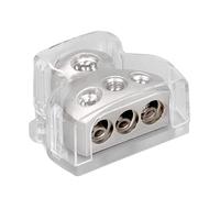 XZXCVN 3 - Way Power Distribution Block, Audio Fuse Holder, Black Base - High Reliability, Plated Connections, Ideal for Car Amplifier Systems (A (transparent))