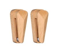 XZXCVN Beech Wood Towel Clips with Gravity Carbon Steel Ball, Self Adhesive No Drilling Wall Mount, 1Pc / 2Pcs / 3Pcs Wood Color - Space Saving, Durable Construction, Ideal for Kitchen (2 Pack)