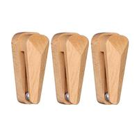 XZXCVN Beech Wood Towel Clips with Gravity Carbon Steel Ball, Self Adhesive No Drilling Wall Mount, 1Pc / 2Pcs / 3Pcs Wood Color - Space Saving, Durable Construction, Ideal for Kitchen (3 Pack)